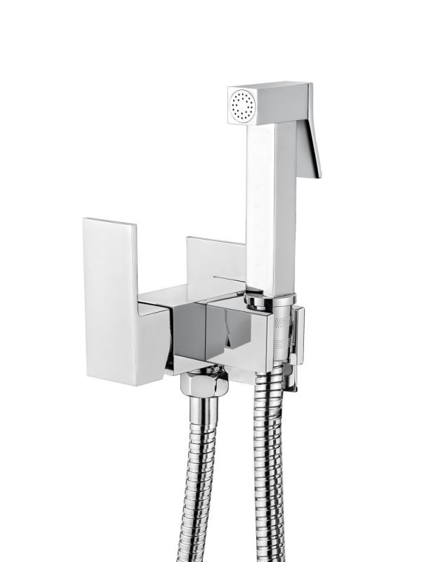 AQG, ARES hygienic shower set with cold and hot water mixer, chrome color