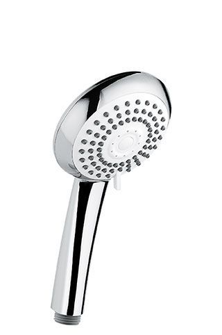 Emmevi, flat round three-mode hand shower head in ABS plastic (for set 144), chrome color