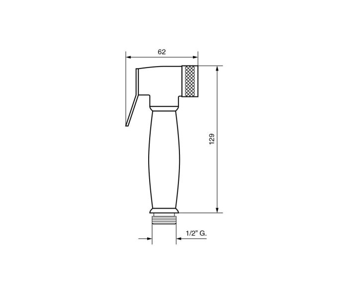 Emmevi, sanitary shower head with button, brass, (for set 132), bronze color