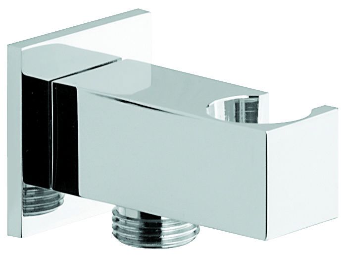 Emmevi, square hand shower holder with brass drain, M1/2 ТxM1/2У, chrome color