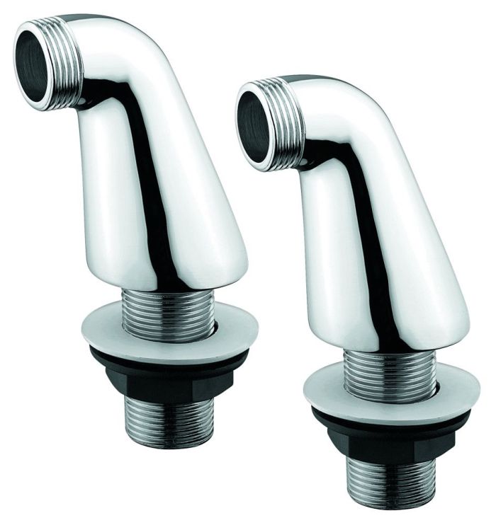 Emmevi, vertical supports on the bathtub rim for wall-mounted mixer taps. Height 7 cm. 2 pcs. complete, chrome color