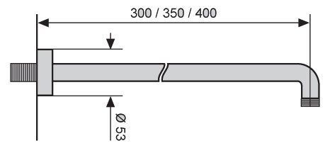 Emmevi shower arm C00679 (350 mm). Round, matt white