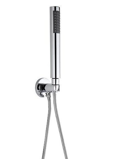 Fiore Kera, shower set: hand shower, shower hose, holder with drain, matt white color