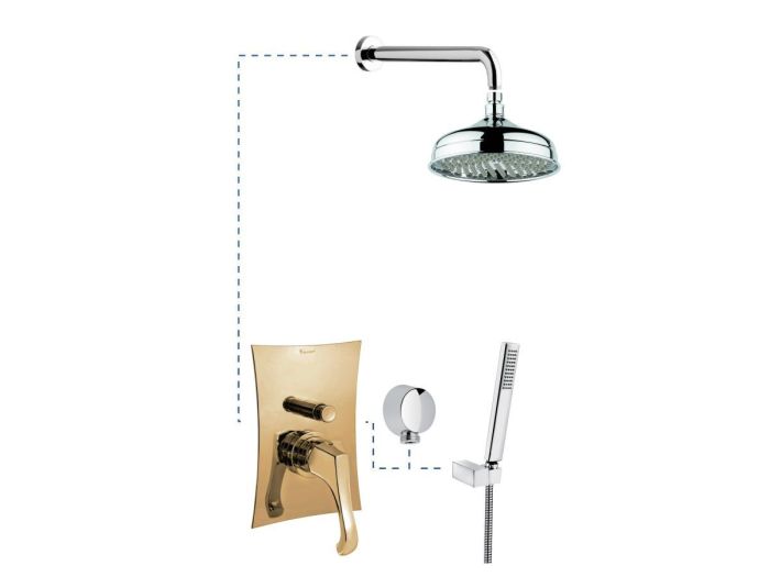 Emmevi Ares, shower set 760BR, bronze color