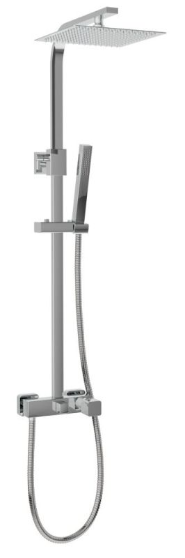 AQG QB, height adjustable shower column 95-150 cm, with square overhead shower 25 cm, color chrome