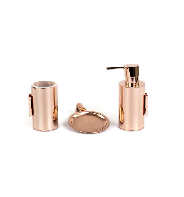 Stil Haus Hashi, wall mounted metal soap dish, rose gold color