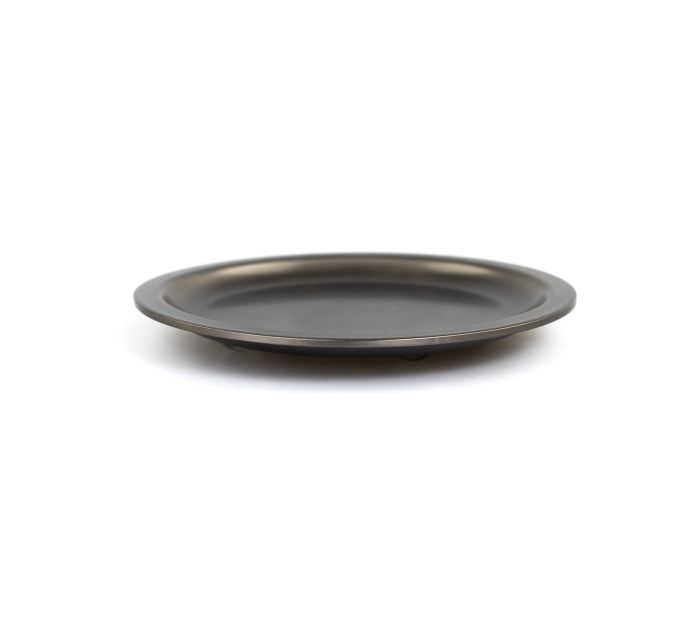 Stil Haus Hashi, tabletop metal soap dish, gun steel color