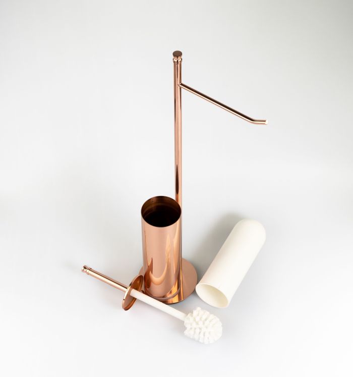 Stil Haus Hashi, stand h63 cm: paper holder/ruff metal, rose gold color