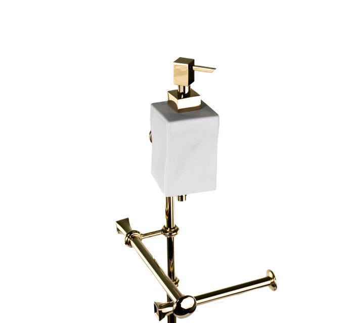 Stil Haus Prisma, rack: dispenser + towel holder + paper holder + ruff metal, color gold - white