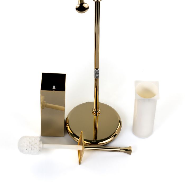 Stil Haus Prisma, rack: dispenser + towel holder + paper holder + ruff metal, color gold - white