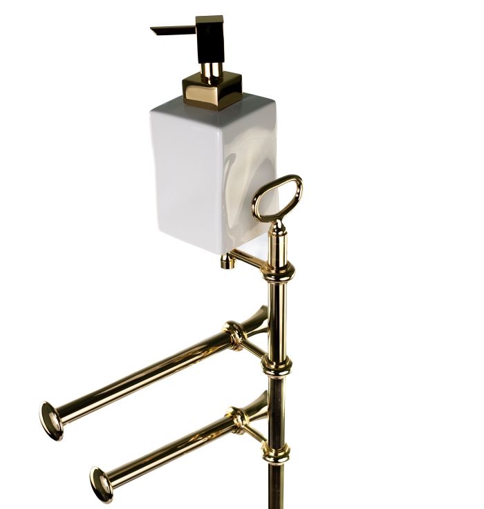 Stil Haus Prisma, rack: dispenser + towel holder + paper holder + ruff metal, color gold - white