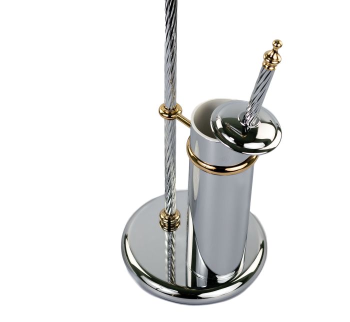 Stil Haus Giunone, rack: soap dish + towel holder + paper + ruff, chrome - gold color