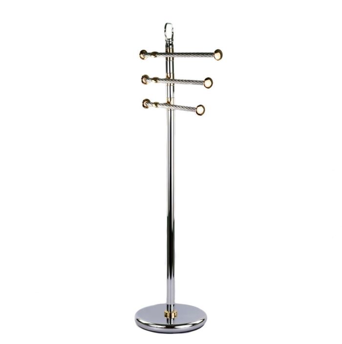 Stil Haus Giunone, reception: 3 towel holders, chrome - gold color