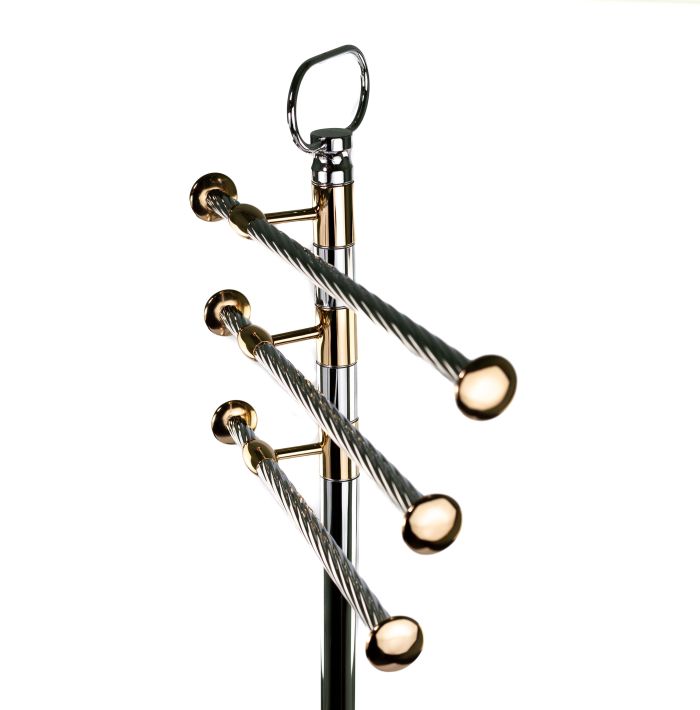 Stil Haus Giunone, reception: 3 towel holders, chrome - gold color