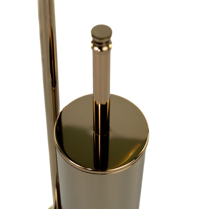 Stil Haus Hashi, stand h73 cm: glass soap dish/towel holder/paper holder/metal ruff, color gold