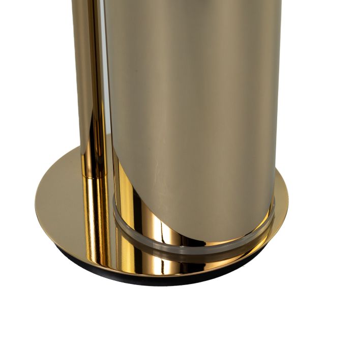 Stil Haus Hashi, stand h73 cm: glass soap dish/towel holder/paper holder/metal ruff, color gold