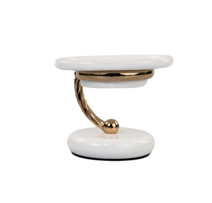 Stil Haus Giunone, ceramic table soap dish, white - gold color