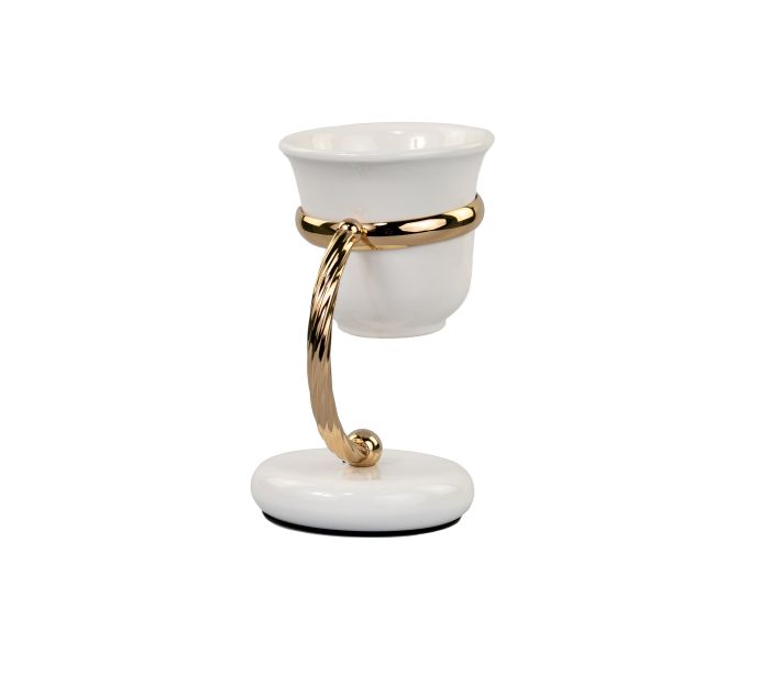 Stil Haus Giunone, ceramic table glass, white - gold color