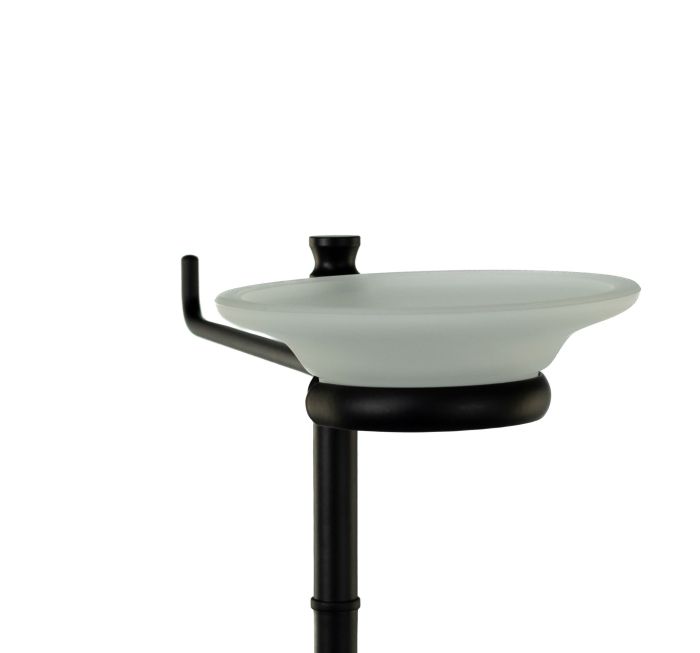 Stil Haus Hashi, stand h73 cm: glass soap dish/towel holder/paper holder/metal ruff, matte black