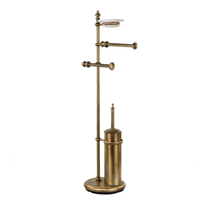 Stil Haus Giunone, rack: soap dish + towel holder + paper + ruff, color bronze