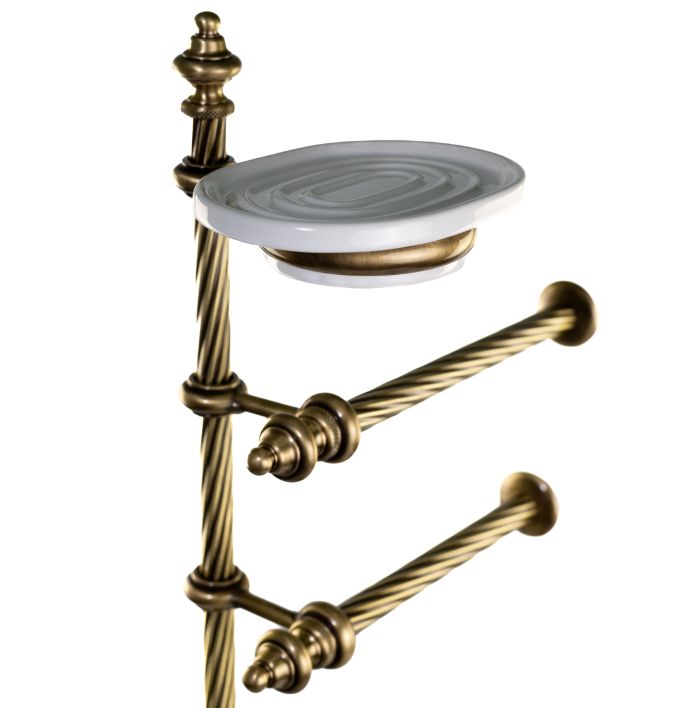 Stil Haus Giunone, rack: soap dish + towel holder + paper + ruff, color bronze