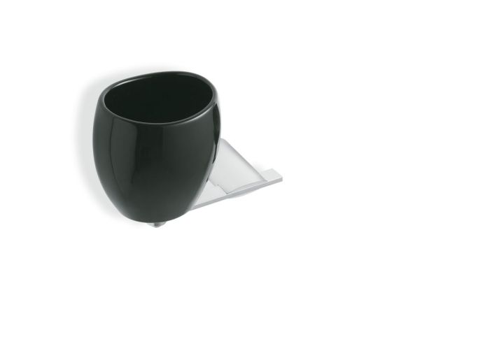 Stil Haus Aria, wall-mounted black ceramic glass, chrome color