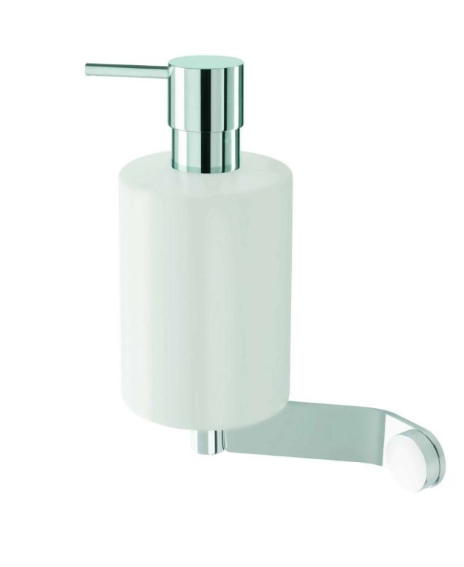 Stil Haus Buket, wall mounted white ceramic dispenser, chrome color