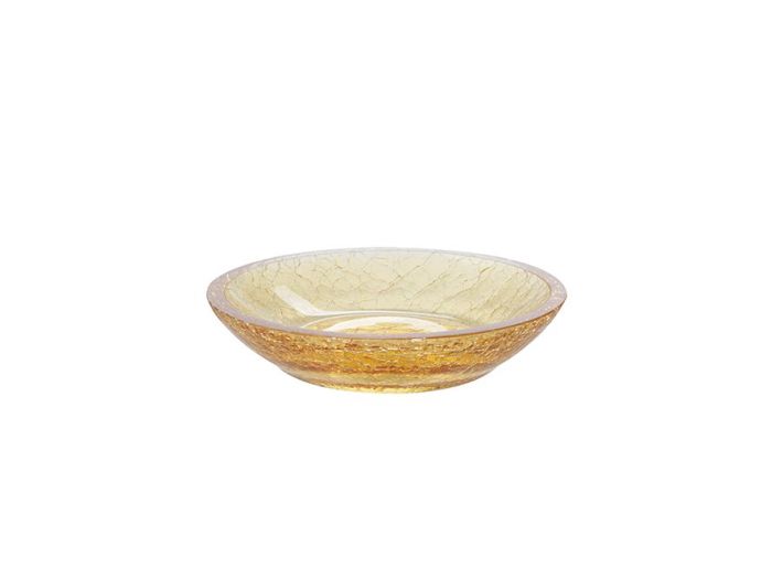 Stil Haus Cracle, a table soap dish with the effect of broken yellow glass