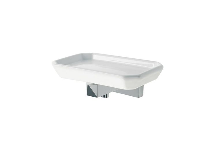 Stil Haus Diva, ceramic wall soap dish, chrome - white ceramic