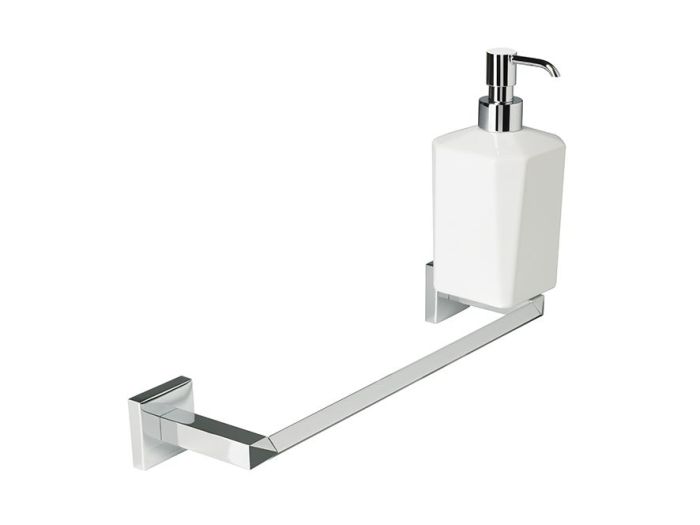 Stil Haus Diva, towel holder + ceramic dispenser, color chrome - white ceramic