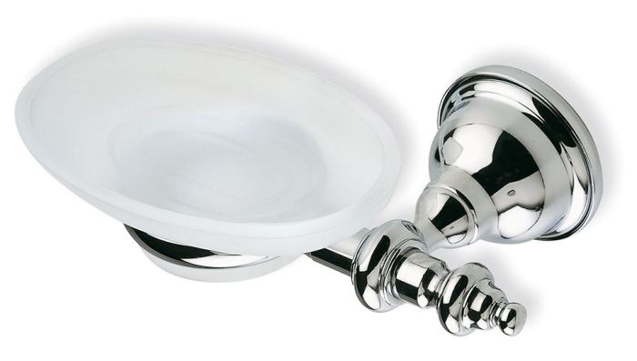 Stil Haus Elite, wall-mounted glass soap dish, chrome color