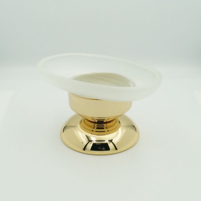 Stil Haus Elite, table soap dish on a leg, gold color