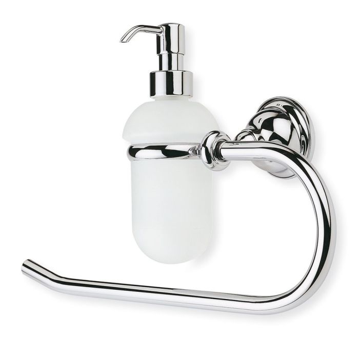 Stil Haus Elite, half-ring towel holder + glass dispenser, chrome color