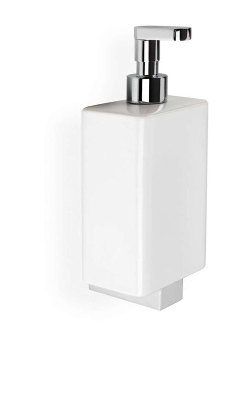 Stil Haus Gea, wall mounted ceramic dispenser with straight spout, color chrome - white ceramic