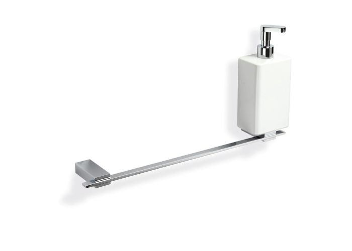 Stil Haus Gea, towel holder + ceramic dispenser with straight spout, color chrome - white ceramic