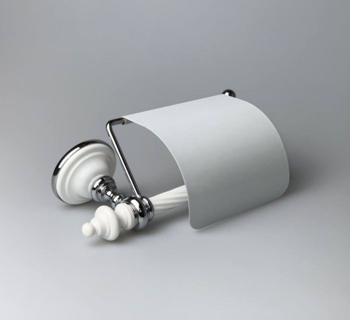 Stil Haus Giunone, closed paper holder, chrome - white color