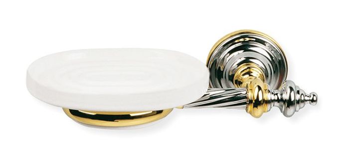 Stil Haus Giunone, ceramic wall soap dish, white - gold color