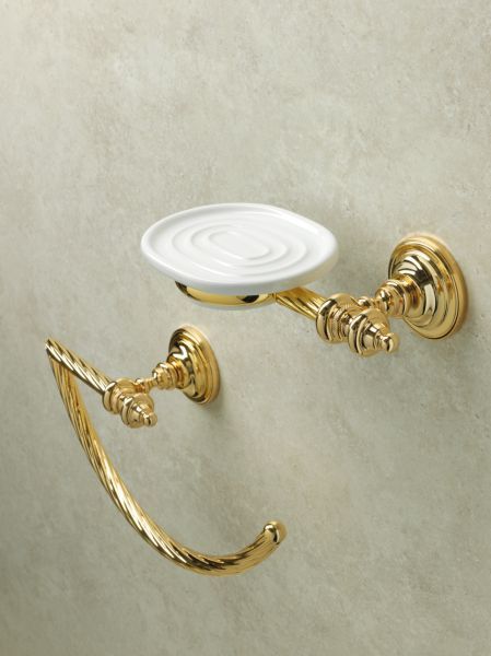 Stil Haus Giunone, ceramic wall soap dish, gold color