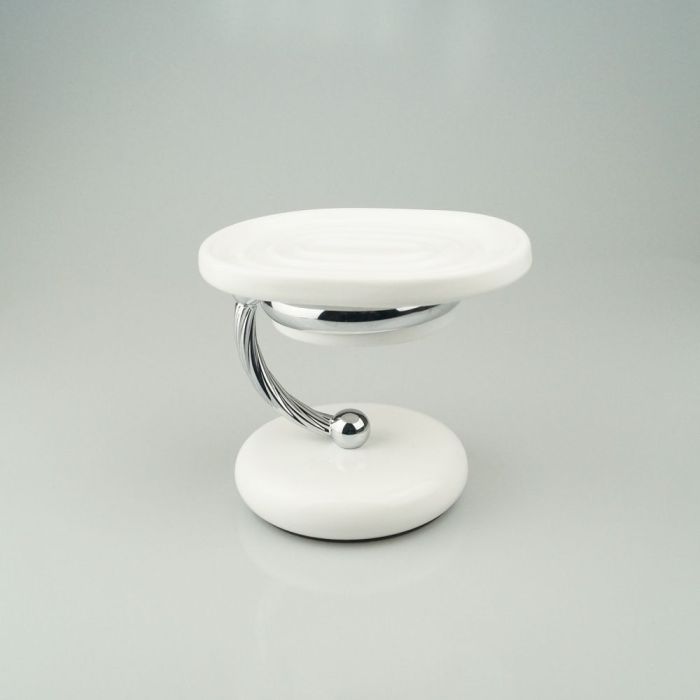 Stil Haus Giunone, ceramic table soap dish, chrome - white color