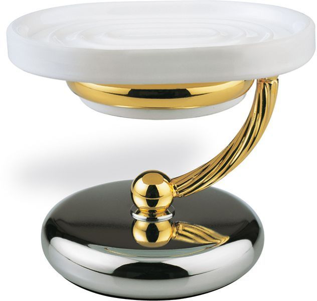 Stil Haus Giunone, ceramic table soap dish, chrome - gold color