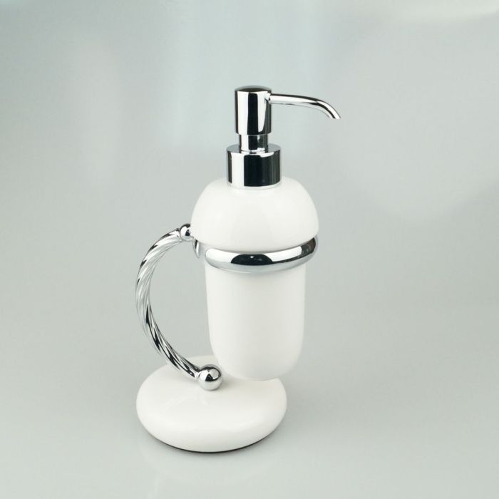 Stil Haus Giunone, ceramic table dispenser, chrome - white color