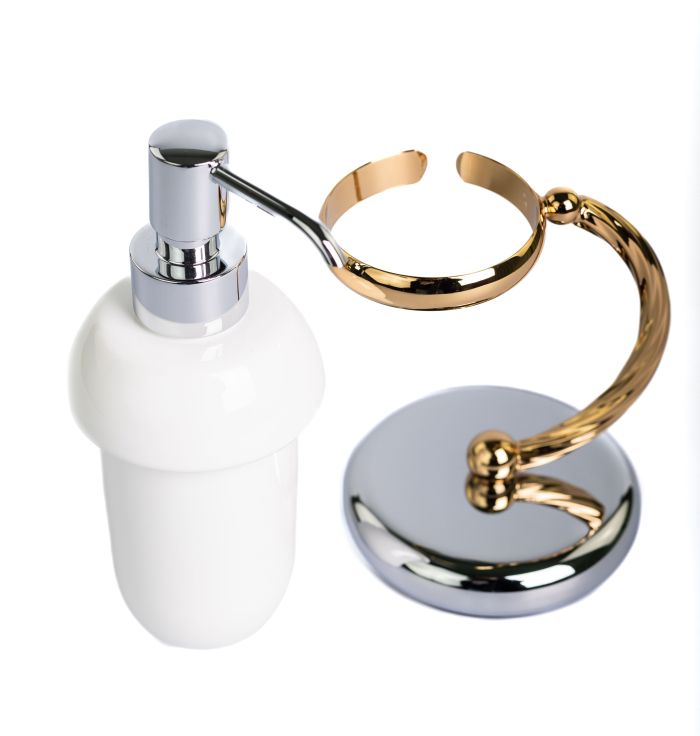 Stil Haus Giunone, ceramic table dispenser, chrome - gold color