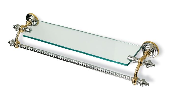 Stil Haus Giunone, glass shelf + towel holder, bronze color