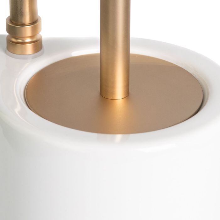 Stil Haus Hashi, stand h62 cm: paper holder/white ceramic ruff, color matte gold