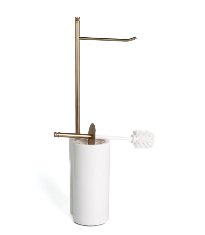 Stil Haus Hashi, stand h62 cm: paper holder/white ceramic ruff, color matte gold