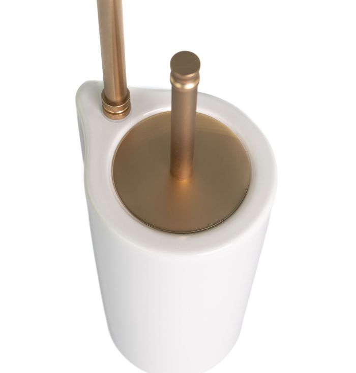 Stil Haus Hashi, stand h62 cm: paper holder/white ceramic ruff, color matte gold