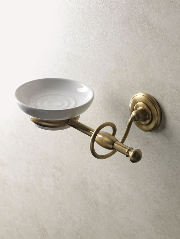 Stil Haus Idra, ceramic wall soap dish, color bronze - white ceramic