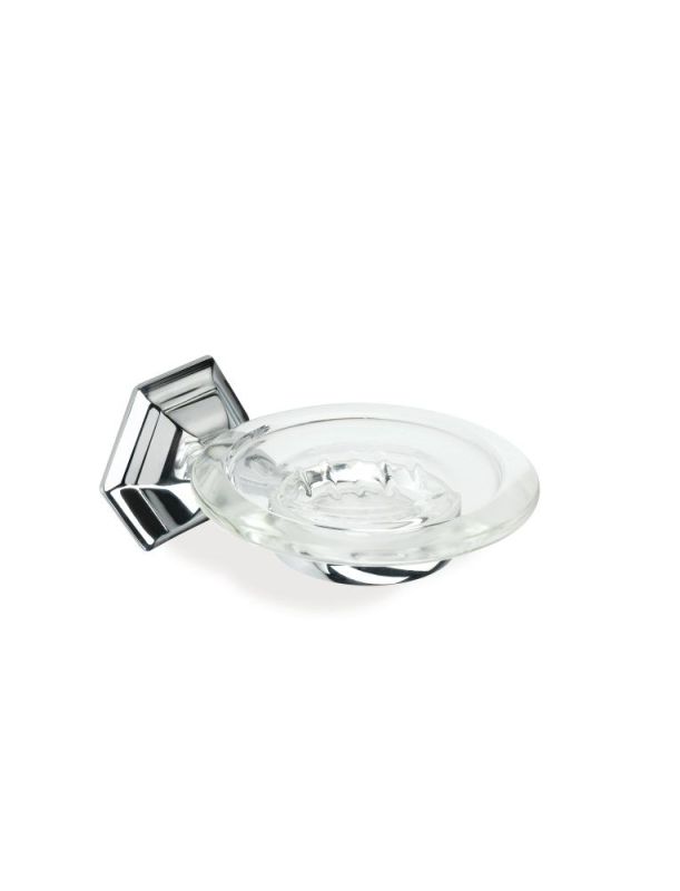 Stil Haus Marte, wall-mounted glass soap dish, chrome color