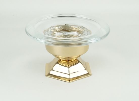 Stil Haus Marte, tabletop glass soap dish, gold color