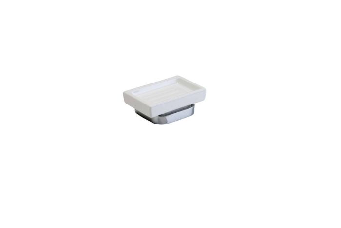 Stil Haus Mizar, ceramic wall soap dish, chrome - white ceramic